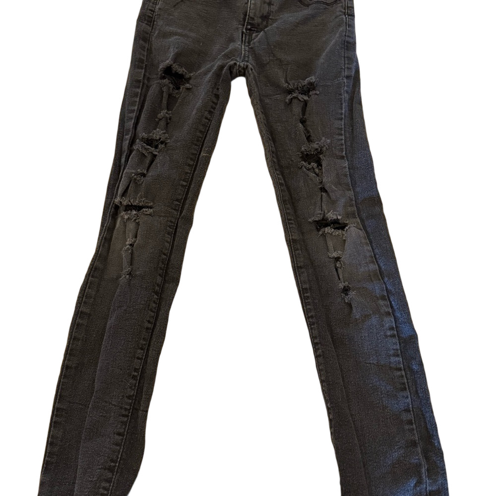 Trendy Black Distressed Kids Jeans